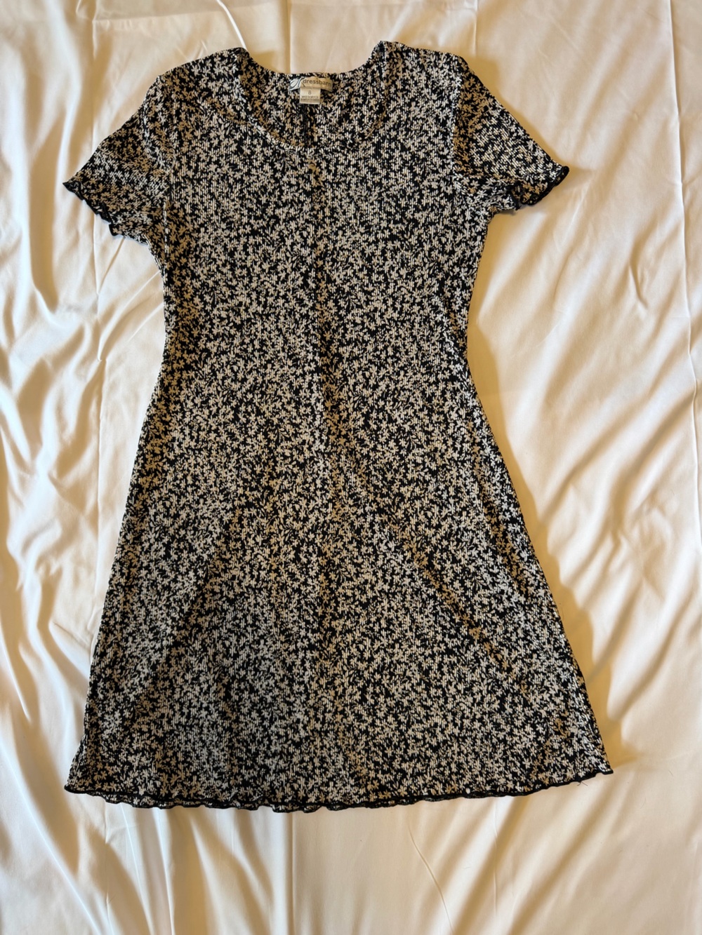 dressbarn Black and White Floral Short Sleeve Dress